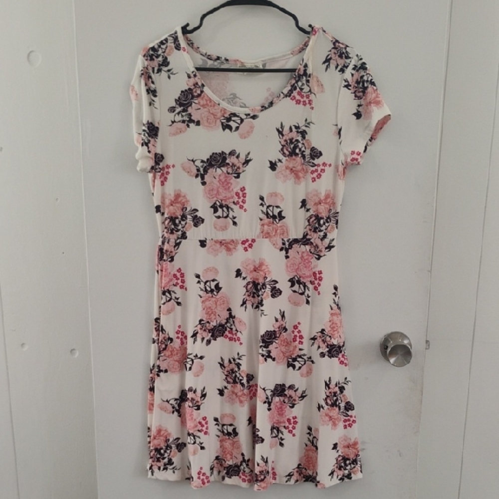 Bobbie Brooks Floral Midi Dress - Pink and Black